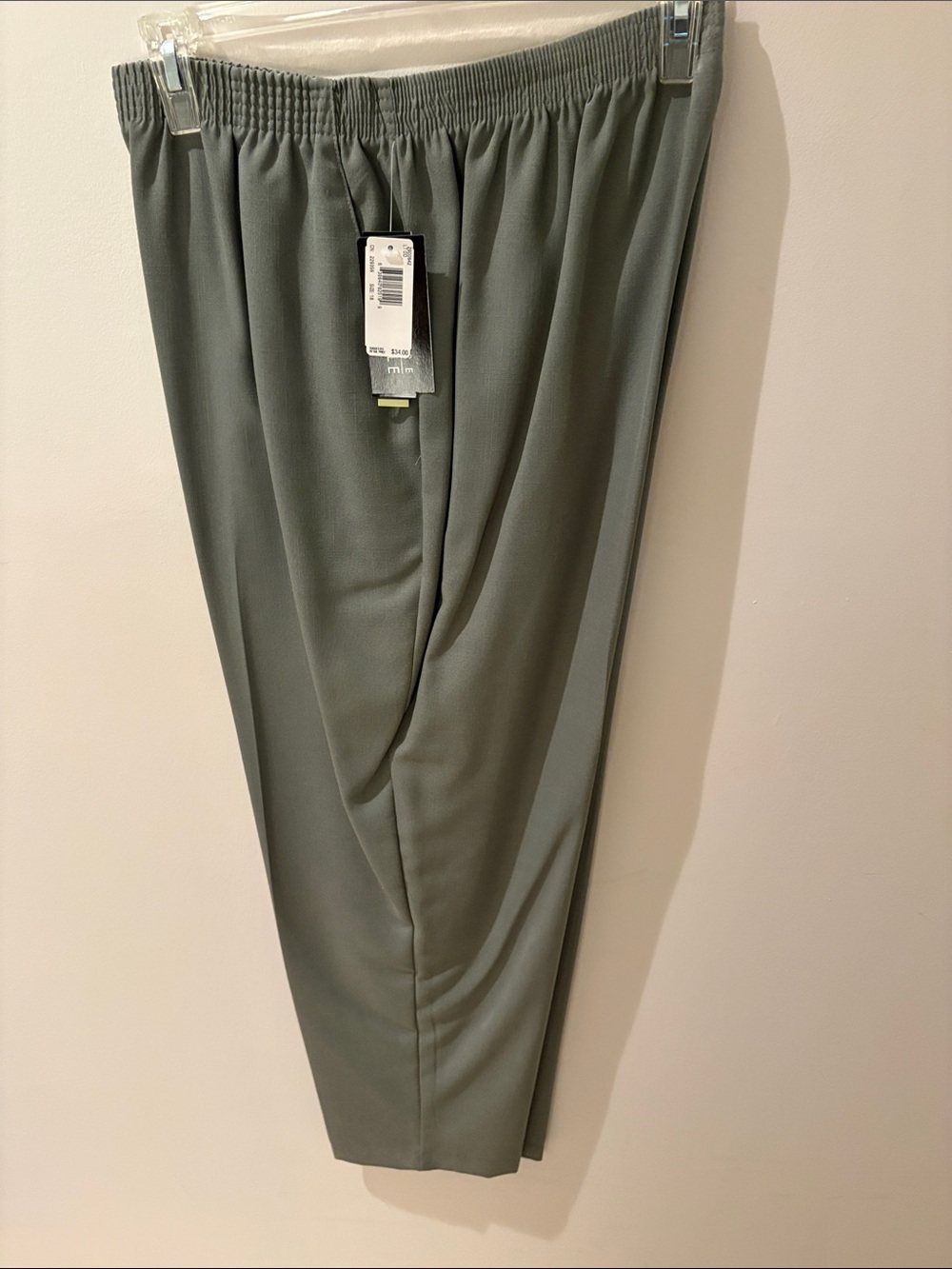 Briggs New York Olive Green Women's Elastic-Waist Trousers